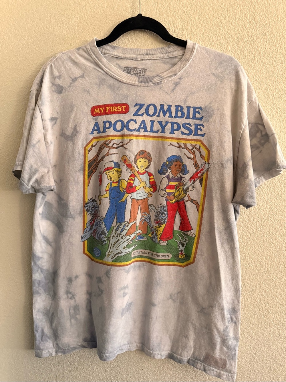 RHODE Light Gray Tie-Dye 'My First Zombie Apocalypse' Graphic Tee